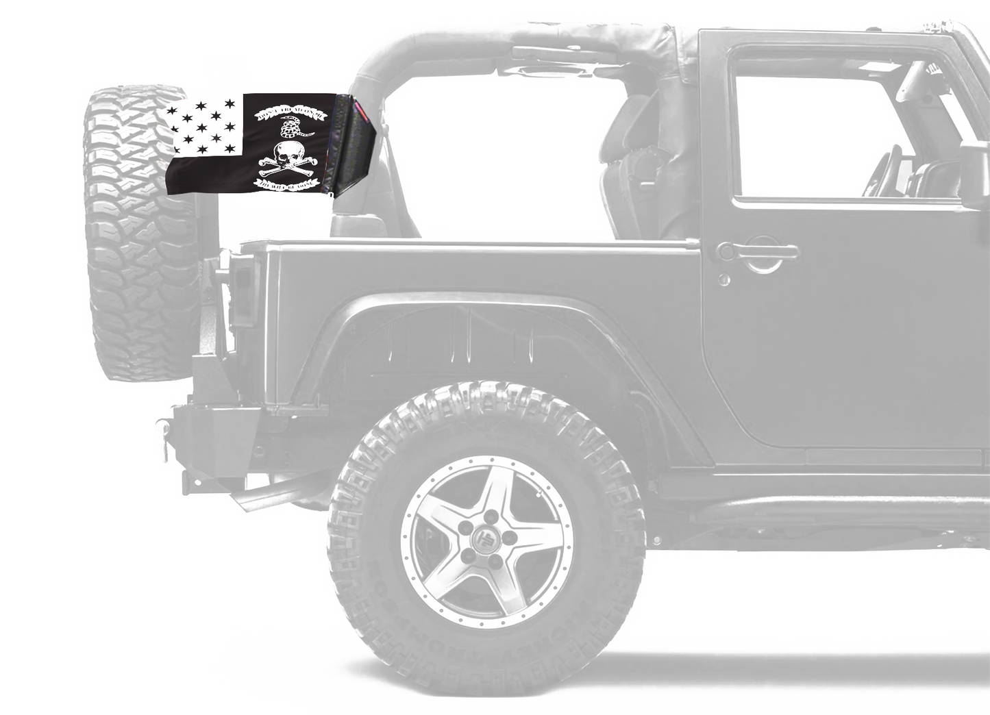 Veterans Exempt 12"x18" Forever Wave Flag for Jeep Wrangler JKU 4-Door 2007-2018