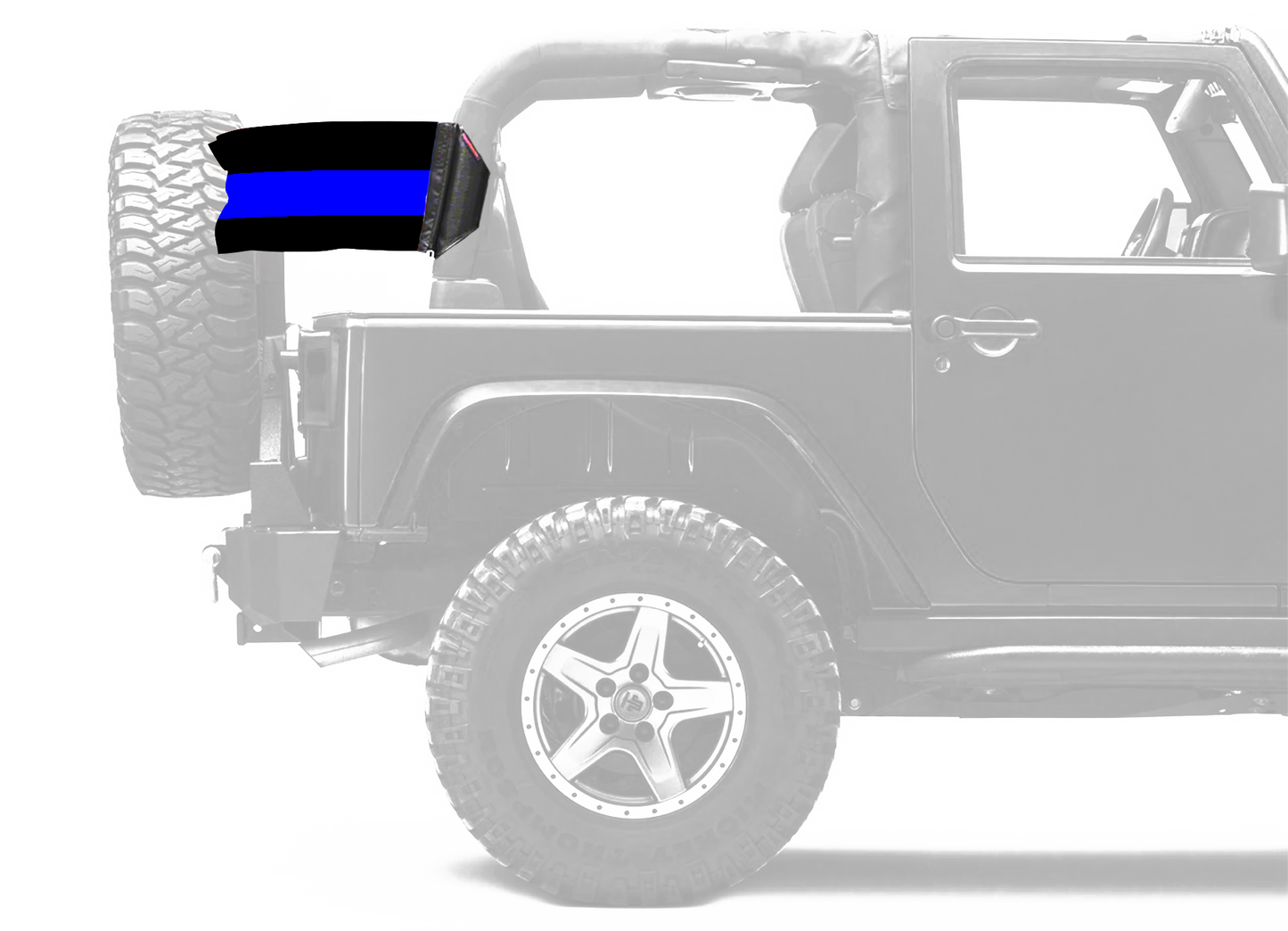 Thin Blue Line 12"x18" Forever Wave Flag for Jeep Wrangler YJ 1986-1995