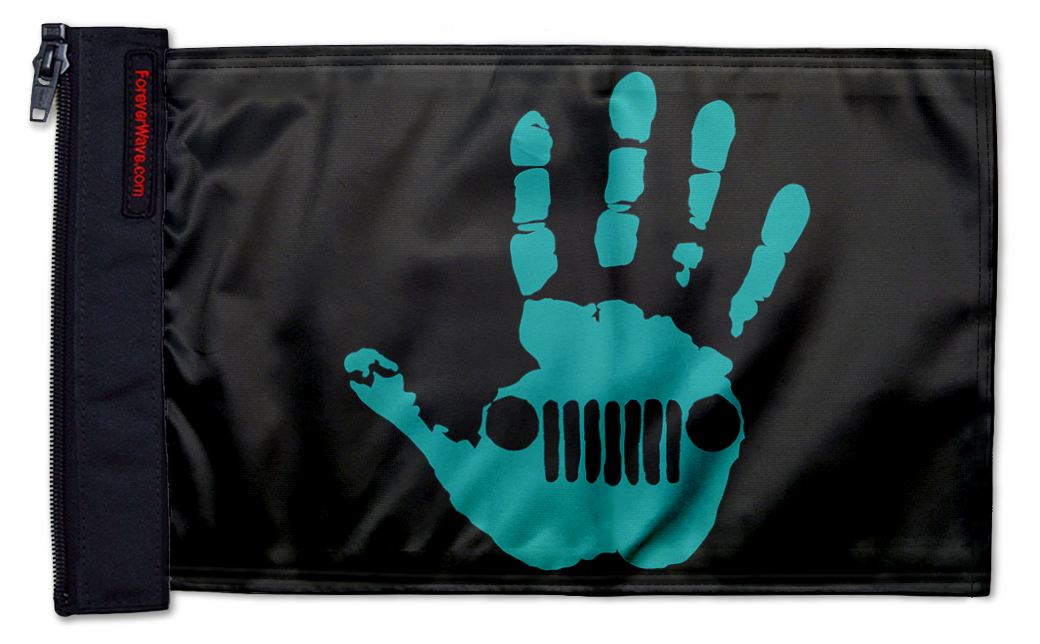 Jeep Wave 12"x18" Forever Wave Flag for Jeep Wrangler JLU 4-Door 2018-Present