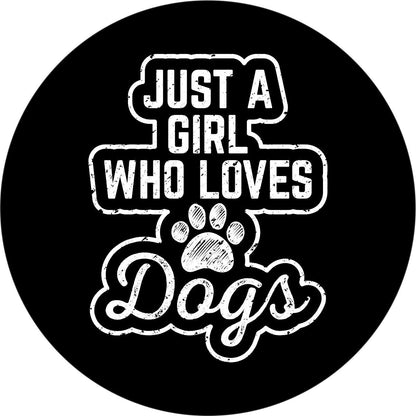 Just a Girl Who Loves Dogs and Paw Print Spare Tire Cover for Jeep, Bronco, RV, Van, Camper