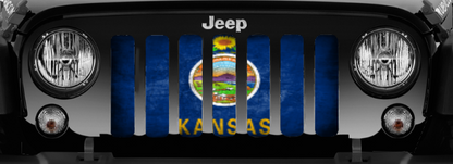 Kansas Grunge State Flag Grille Insert