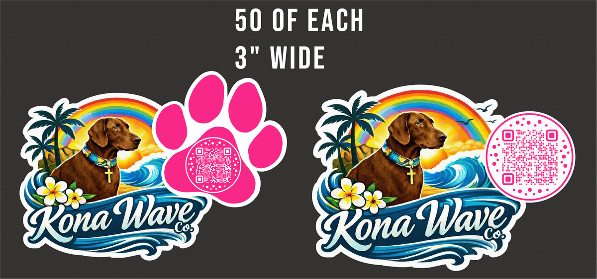 Kona Wave Co 3" Stickers