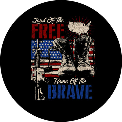 Land of the Free, Home of the Brave Military Honor Spare Tire Cover