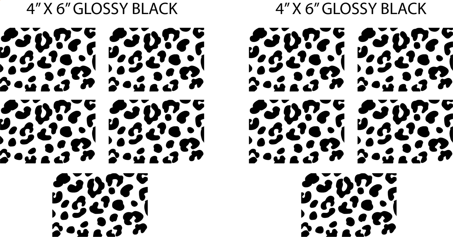 Black Leopard Print Rectangles - For 4 doors and rear door