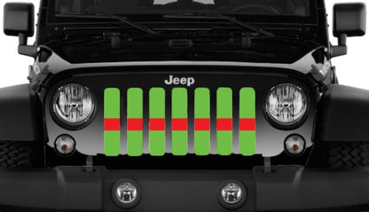Lime Green Red Line Grille Insert