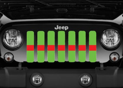 Lime Green Red Line Grille Insert