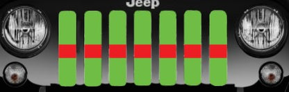 Lime Green Red Line Grille Insert