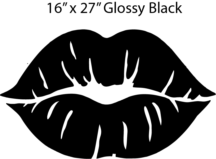 Glossy Black Lip Print