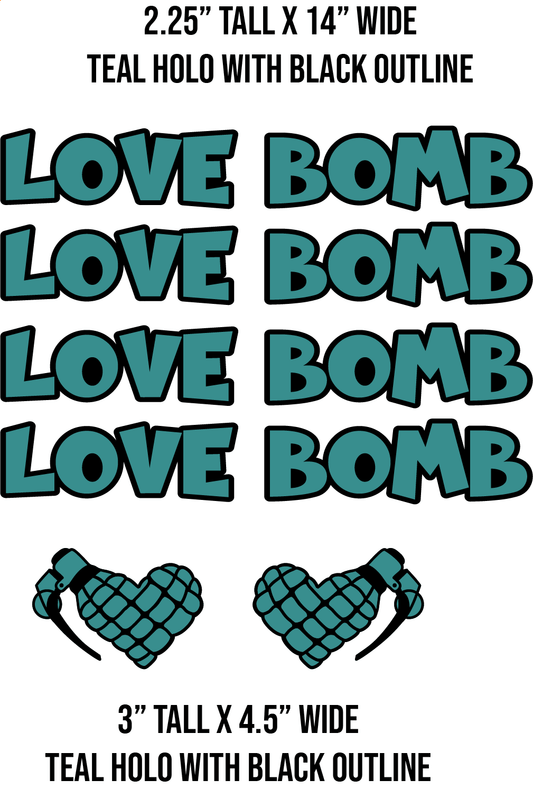 Teal and Black Love Bomb Custom Order