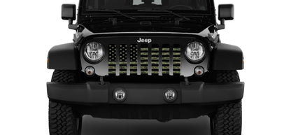 Green Digi Military Camo American Flag Grille Insert