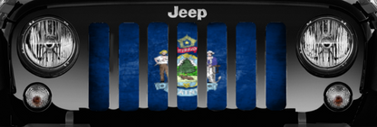 Maine Grunge State Flag Grille Insert