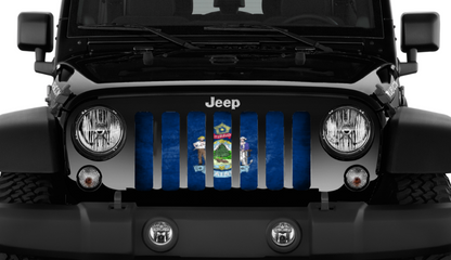 Maine Grunge State Flag Grille Insert