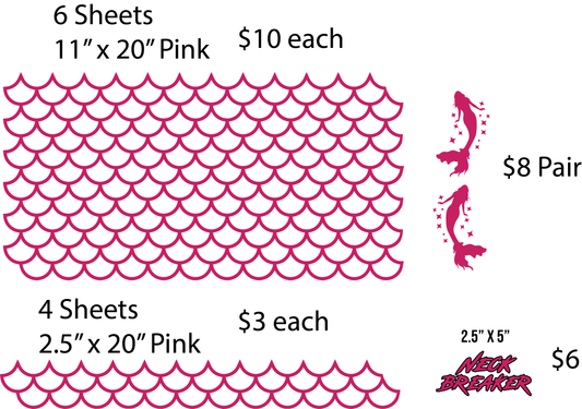 Pink Mermaid Scales Outline