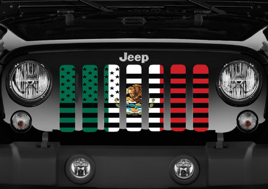 Mexican American Flag Grille Insert