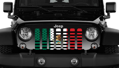 Mexican American Flag Grille Insert