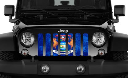 Michigan Grunge State Flag Grille Insert