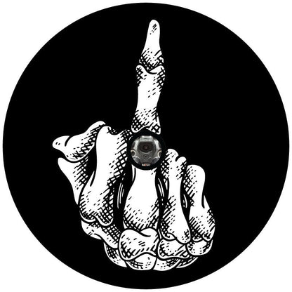 Skeleton Middle Finger Spare Tire Cover for Jeep, Bronco, RV, Camper, Van, & More