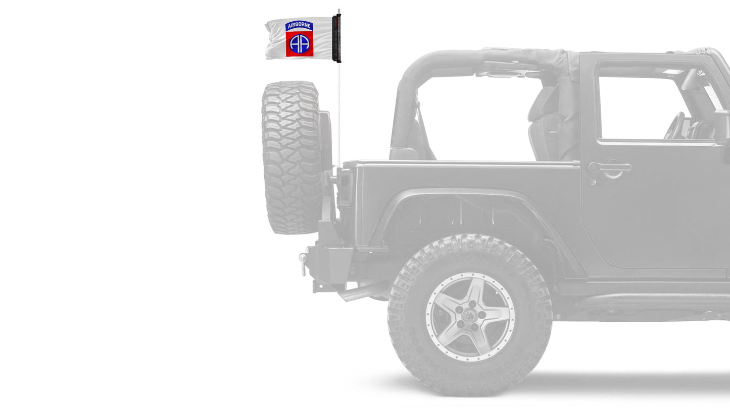 Airborne 82nd Division 12"x18" Forever Wave Flag for Jeep Wrangler JKU 4-Door 2007-2018