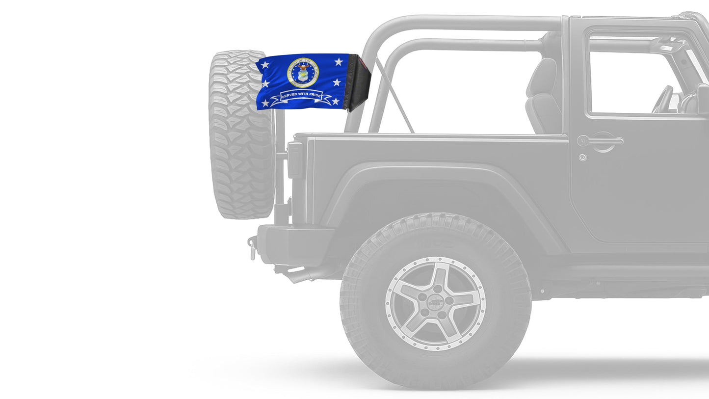 Air Force Served With Pride 12"x18" Forever Wave Flag for Jeep Wrangler TJ 1996-2006