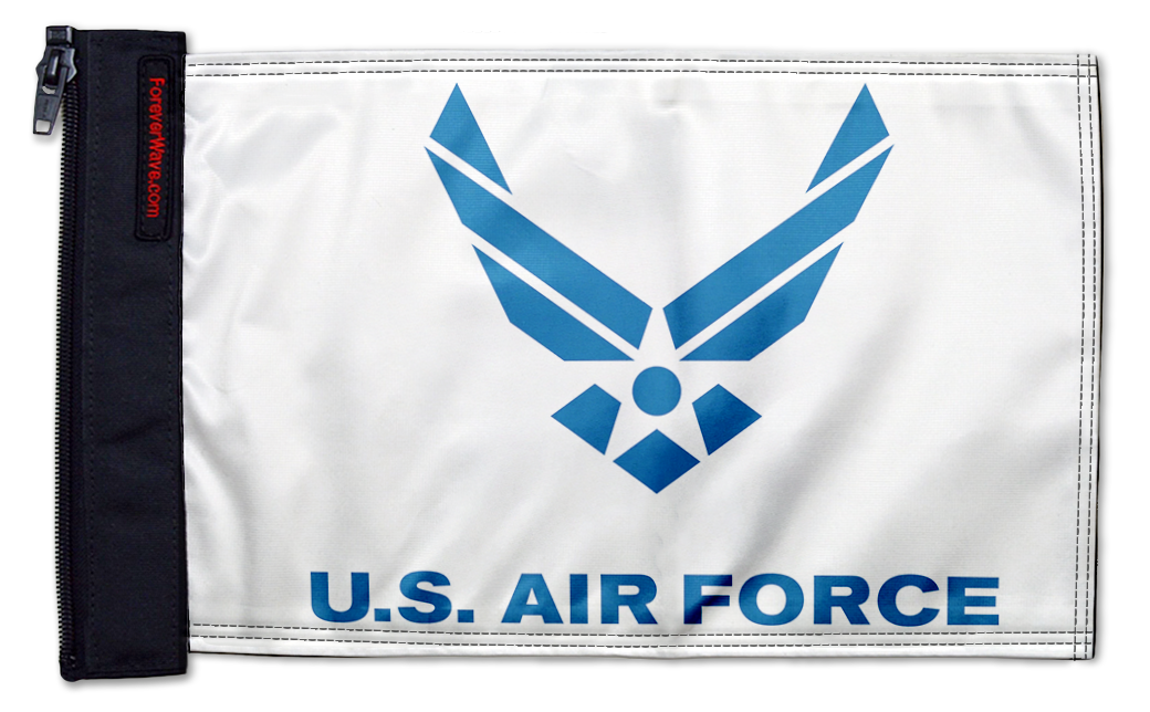 Air Force White12"x18" Forever Wave Flag for Jeep Wrangler JKU 4-Door 2007-2018