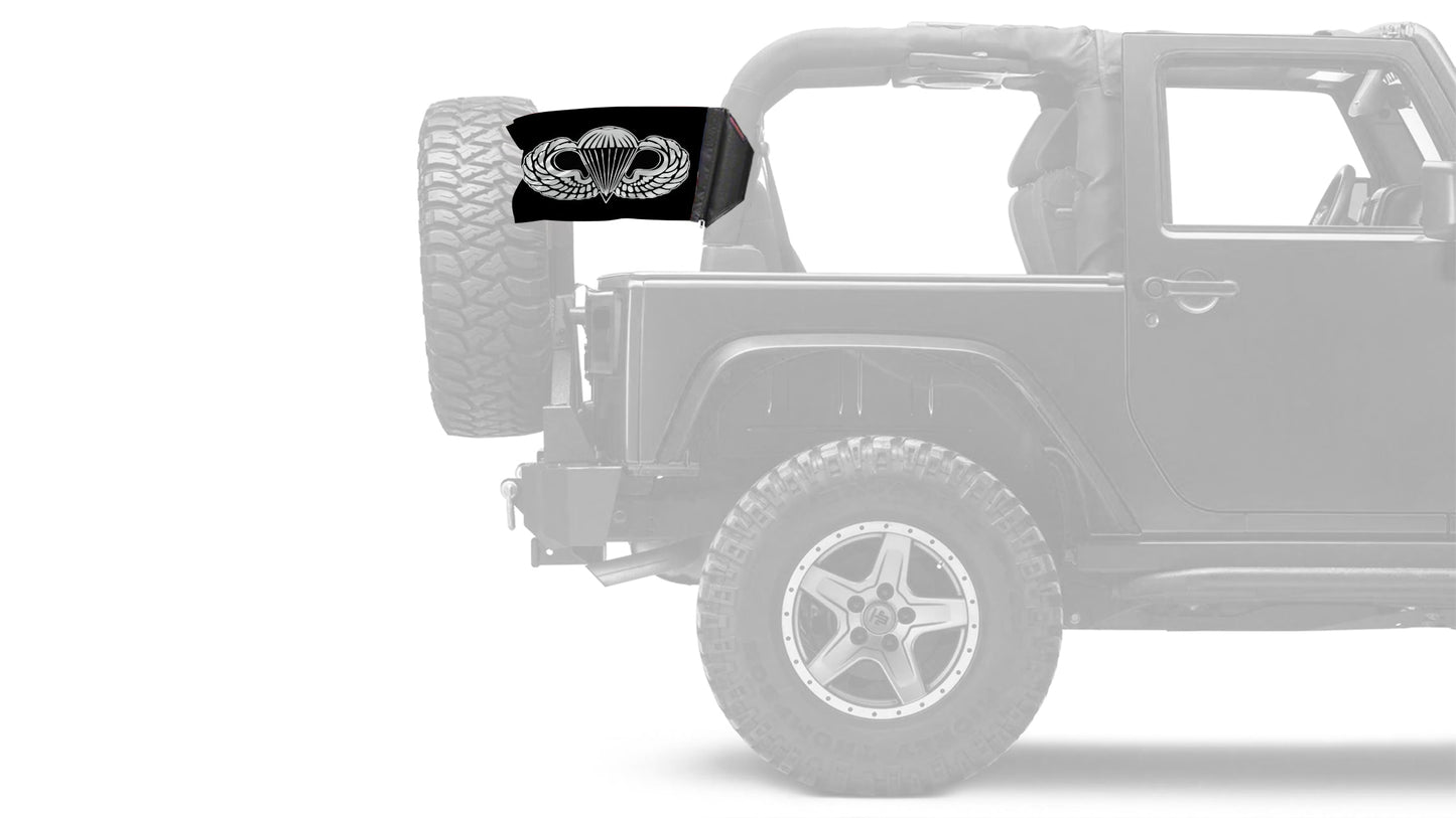 Airborne 12"x18" Forever Wave Flag for Jeep Wrangler JLU 4-Door 2018-Present