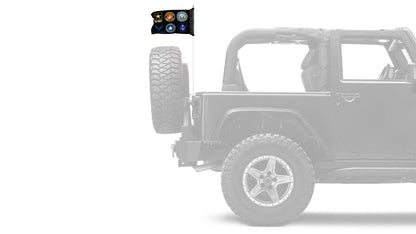 Armed Forces 12"x18" Forever Wave Flag for Jeep Wrangler JLU 4-Door 2018-Present