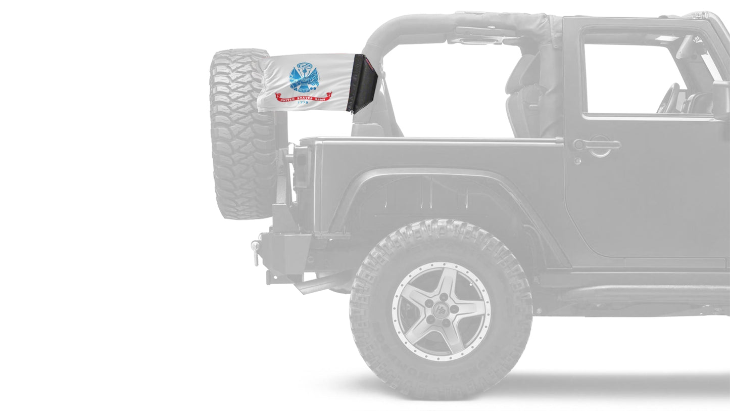 Army 12"x18" Forever Wave Flag for Jeep Wrangler JK 2-Door 2007-2018