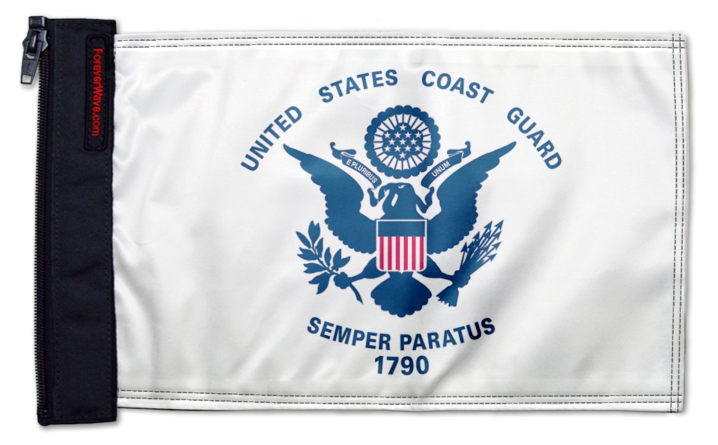 Coast Guard 12"x18" Forever Wave Flag for Jeep Wrangler JKU 4-Door 2007-2018