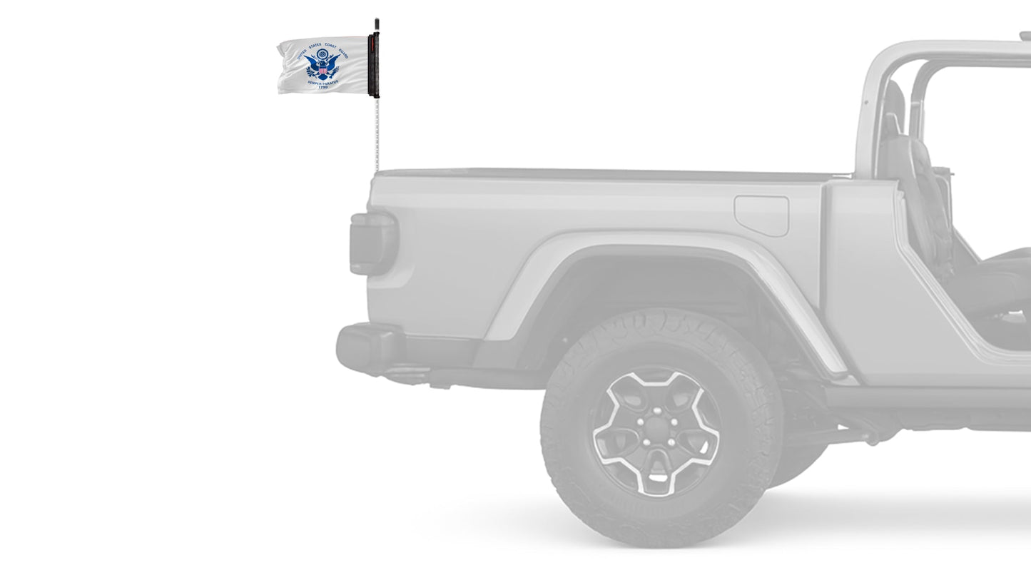 Coast Guard 12"x18" Forever Wave Flag for Jeep Wrangler JLU 4-Door 2018-Present