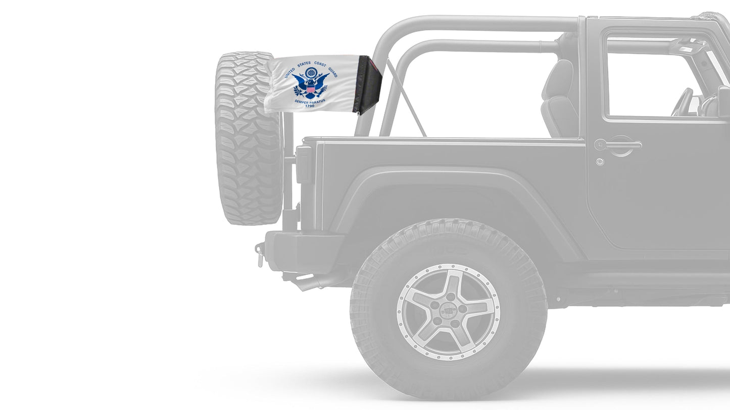 Coast Guard 12"x18" Forever Wave Flag for Jeep Wrangler JKU 4-Door 2007-2018