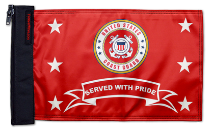 Coast Guard Served With Pride 12"x18" Forever Wave Flag for Jeep Wrangler JKU 4-Door 2007-2018