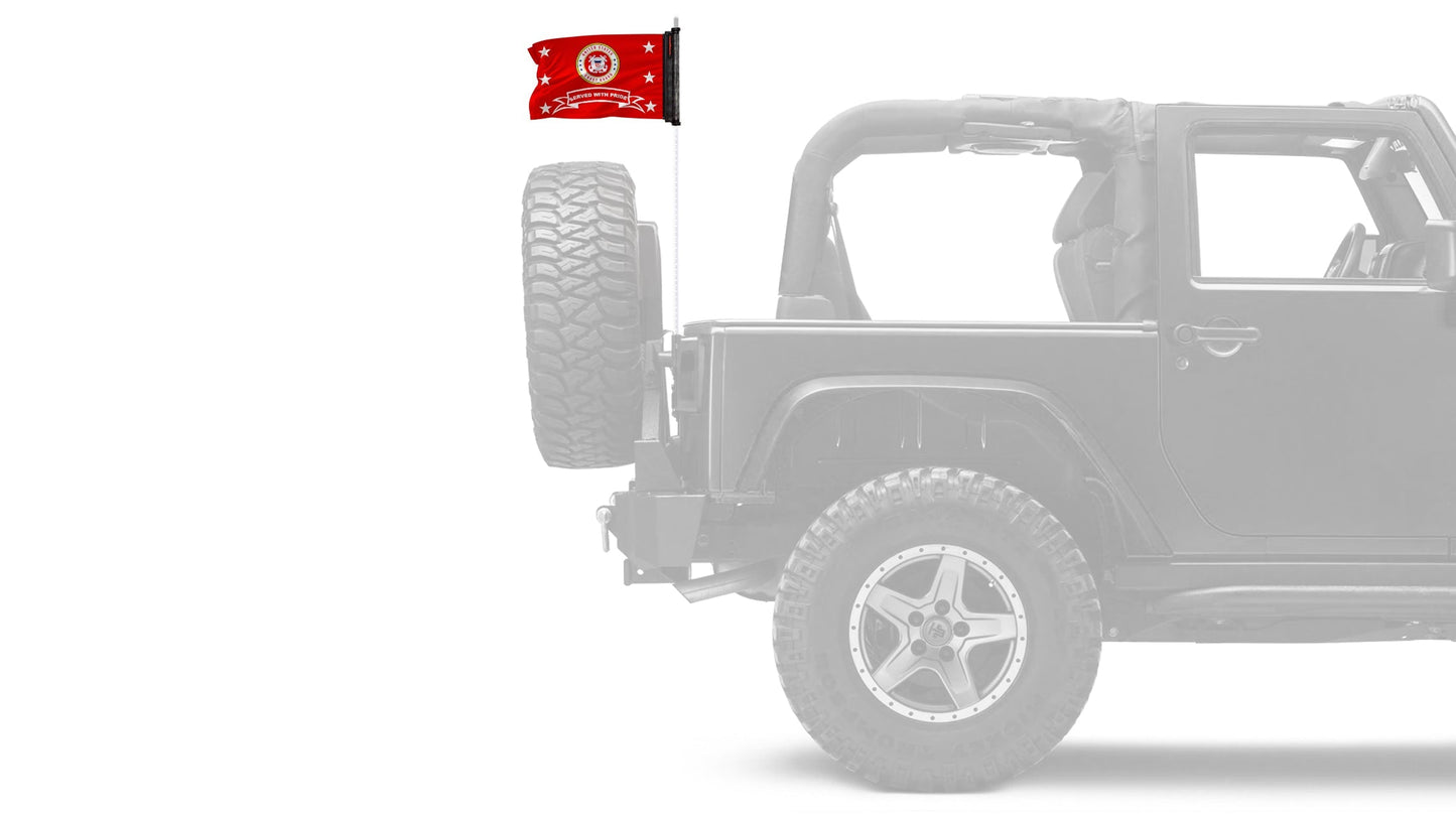 Coast Guard Served With Pride 12"x18" Forever Wave Flag for Jeep Wrangler JLU 4-Door 2018-Present