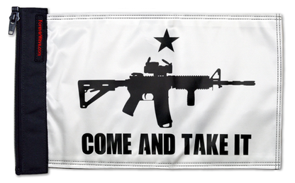 Gonzales Machine Gun 12"x18" Forever Wave Flag for Jeep Wrangler JKU 4-Door 2007-2018