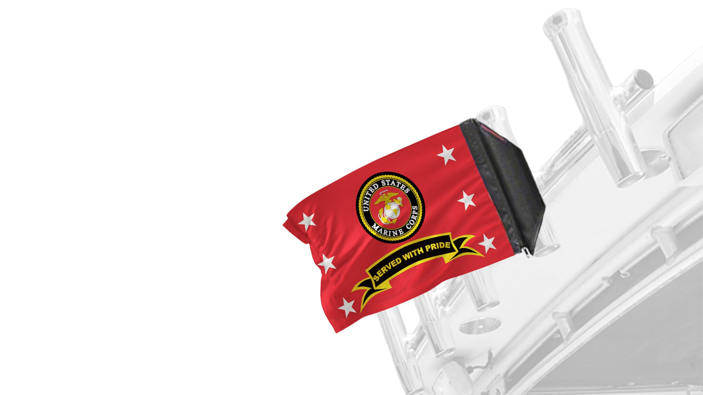 Marines Served With Pride 12"x18" Forever Wave Flag