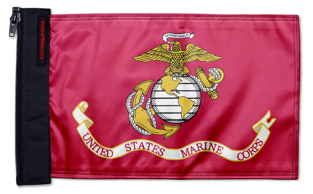 Marines 12"x18" Forever Wave Flag for Jeep Wrangler TJ 1996-2006
