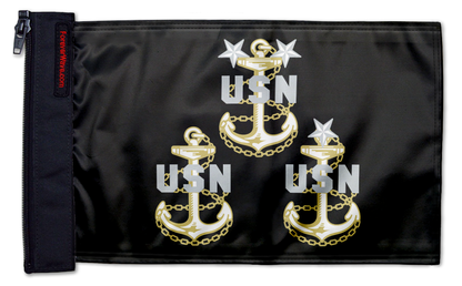 Navy Chief Petty Officers 12"x18" Forever Wave Flag for Jeep Wrangler CJ-7 and CJ-8 1976-1986