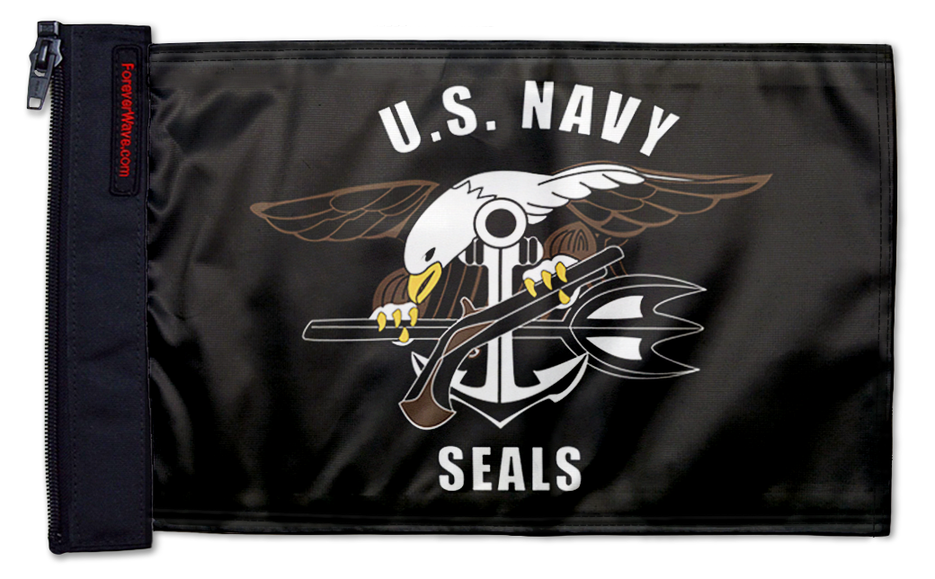 Navy Seals 12"x18" Forever Wave Flag for Jeep Wrangler JLU 4-Door 2018-Present