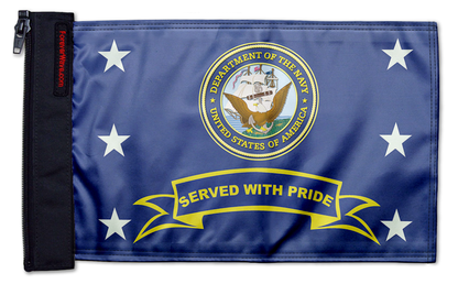 Navy Served With Pride 12"x18" Forever Wave Flag for Jeep Wrangler JLU 4-Door 2018-Present