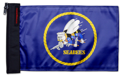 Navy Seabees 12"x18" Forever Wave Flag for Jeep Wrangler JLU 4-Door 2018-Present