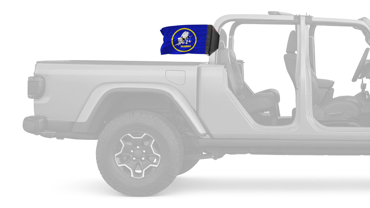 Navy Seabees 12"x18" Forever Wave Flag