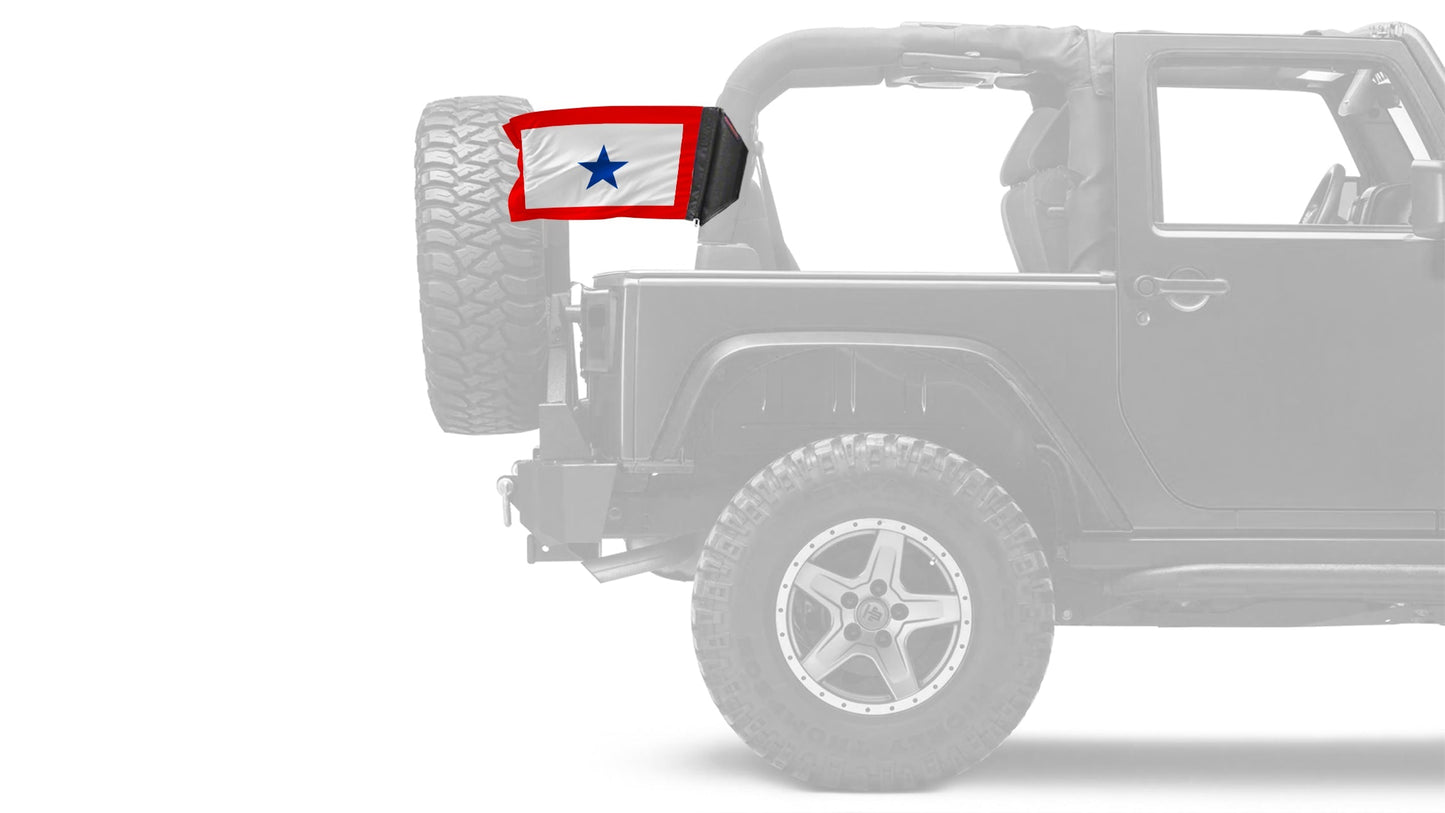 Service Blue Star12"x18" Forever Wave Flag for Jeep Wrangler JLU 4-Door 2018-Present
