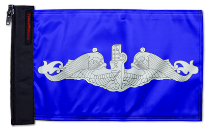 Submarine Silver Dolphins 12"x18" Forever Wave Flag