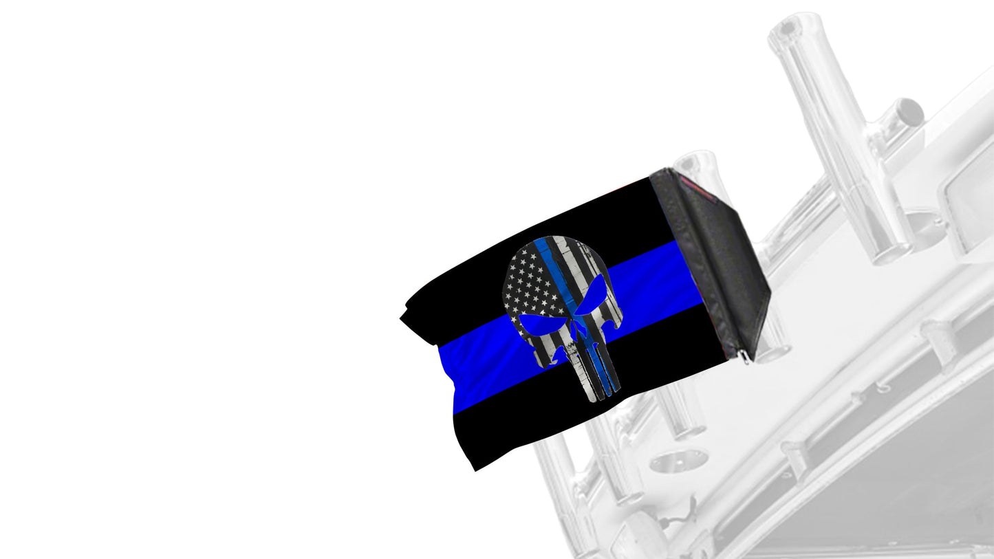 Thin Blue Line Punisher 12"x18" Forever Wave Flag