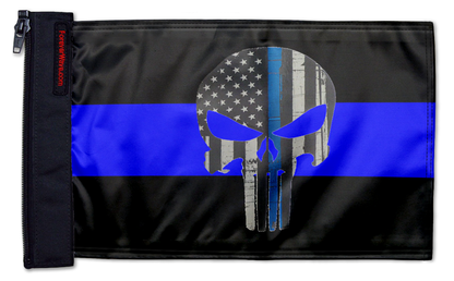 Thin Blue Line Punisher 12"x18" Forever Wave Flag for Jeep Wrangler JLU 4-Door 2018-Present
