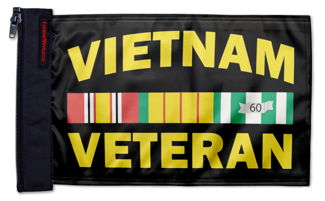 Vietnam Veteran 12"x18" Forever Wave Flag for Jeep Wrangler JL 2-Door 2018-Present