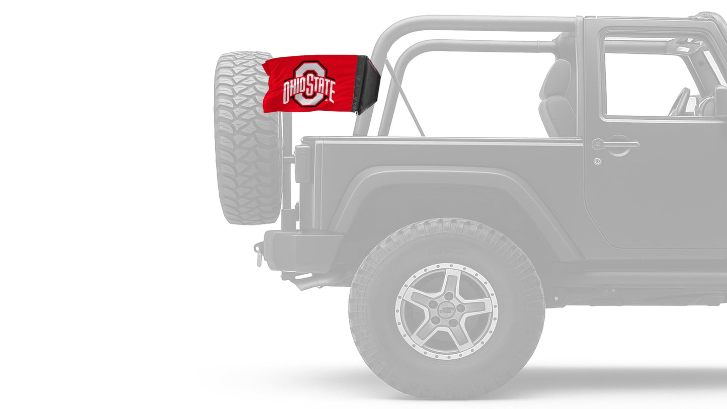 Ohio State Red11"x17" Forever Wave Flag for Jeep Wrangler JKU 4-Door 2007-2018