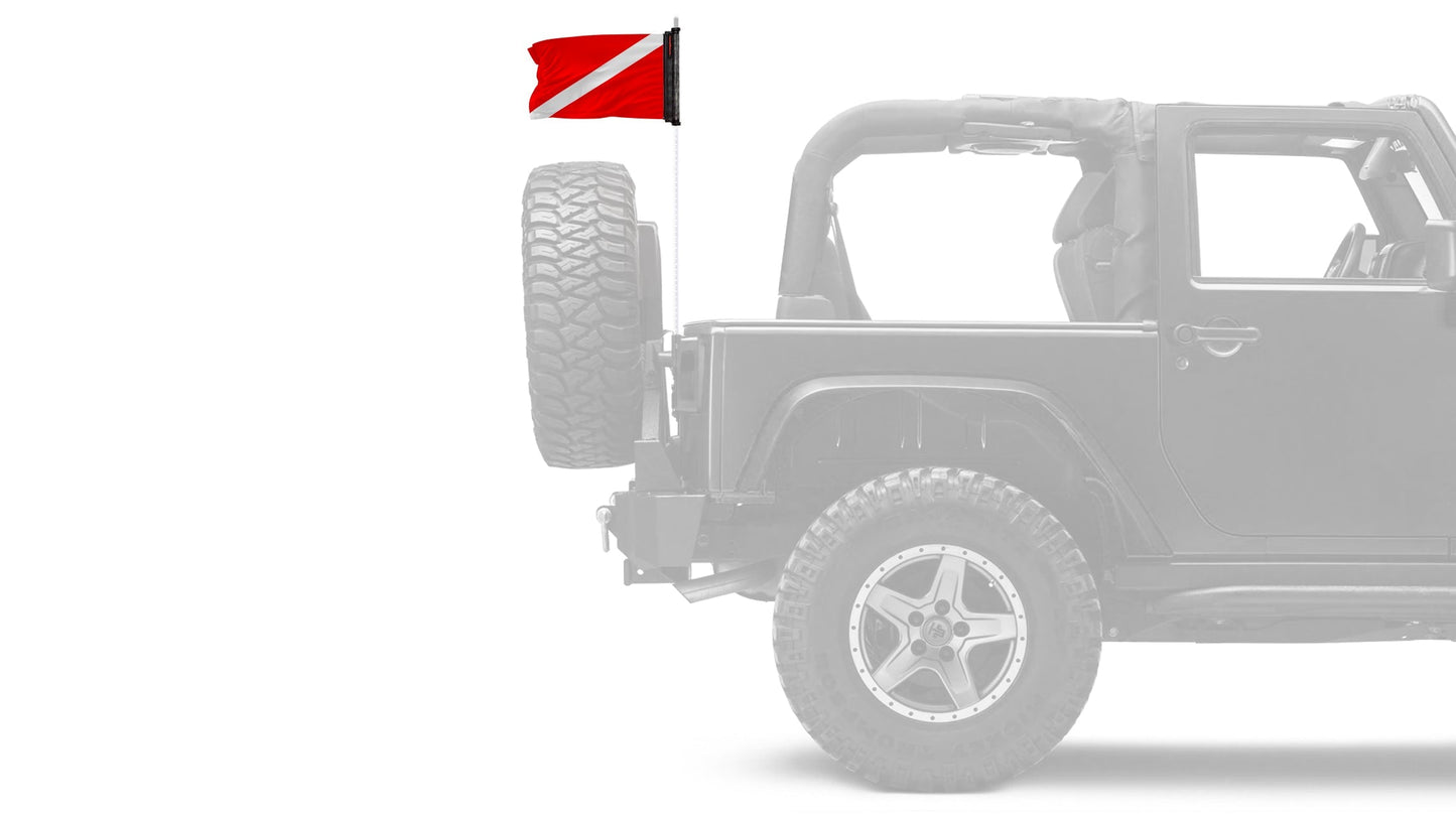 Diver Down 12"x18" Forever Wave Flag for Jeep Wrangler TJ 1996-2006
