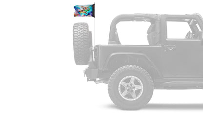 Sea Turtles 12"x18" Forever Wave Flag for Jeep Wrangler JKU 4-Door 2007-2018