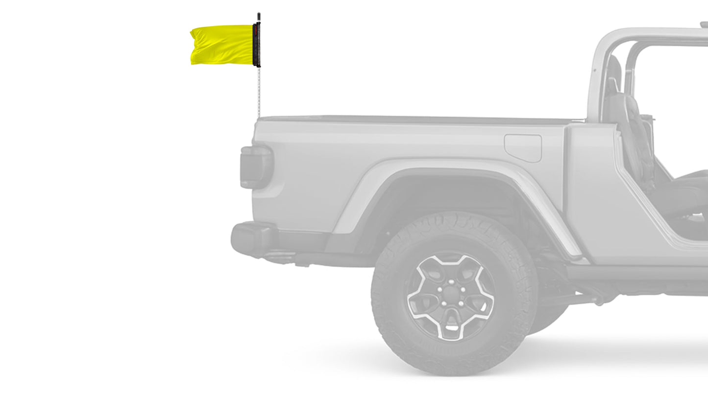 Solid Yellow "Q" 12"x18" Forever Wave Flag for Jeep Wrangler JKU 4-Door 2007-2018