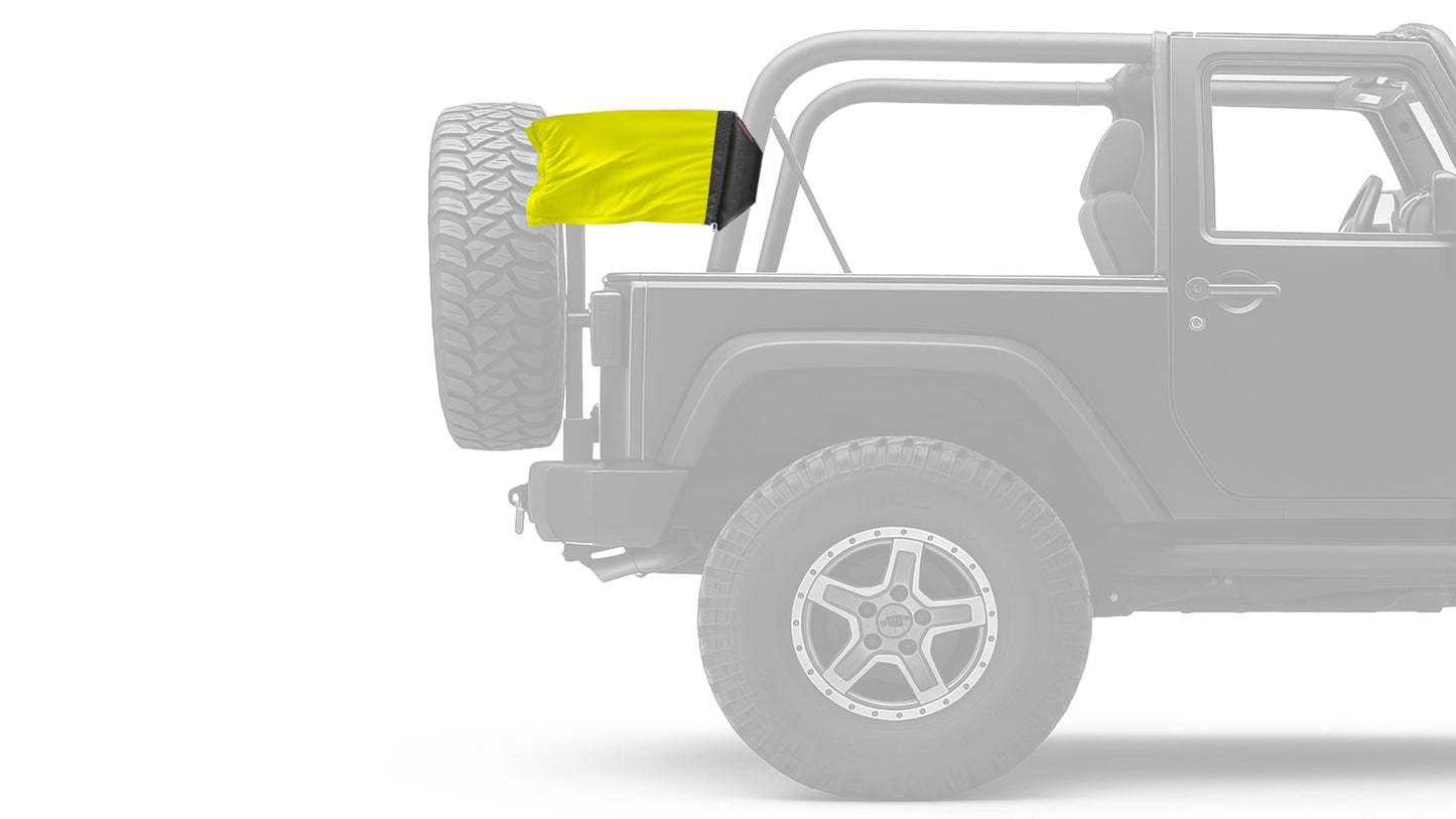 Solid Yellow "Q" 12"x18" Forever Wave Flag for Jeep Wrangler JKU 4-Door 2007-2018